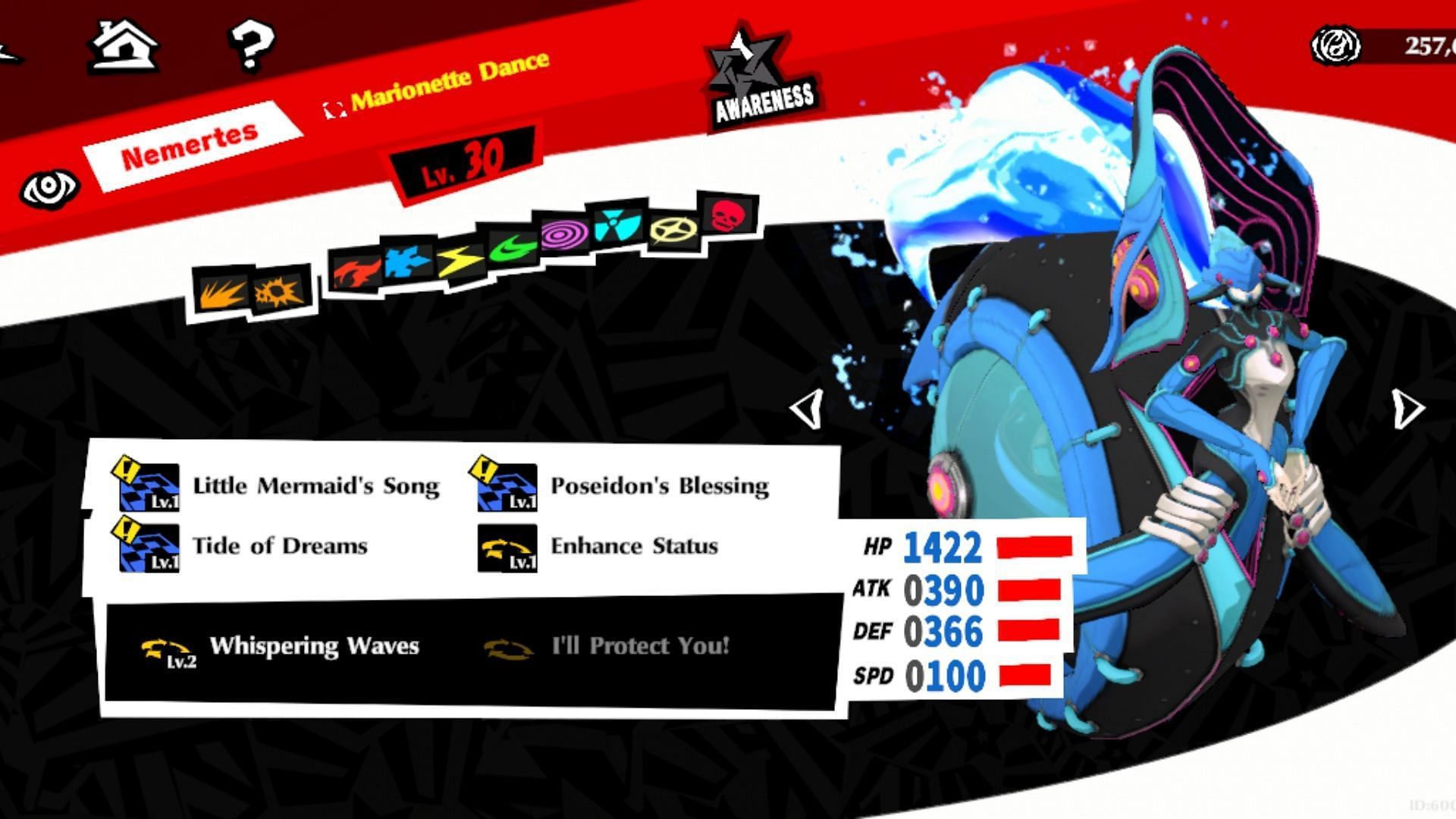 Overview of Miyu Sahara's Skills and Persona (Image via ATLUS)